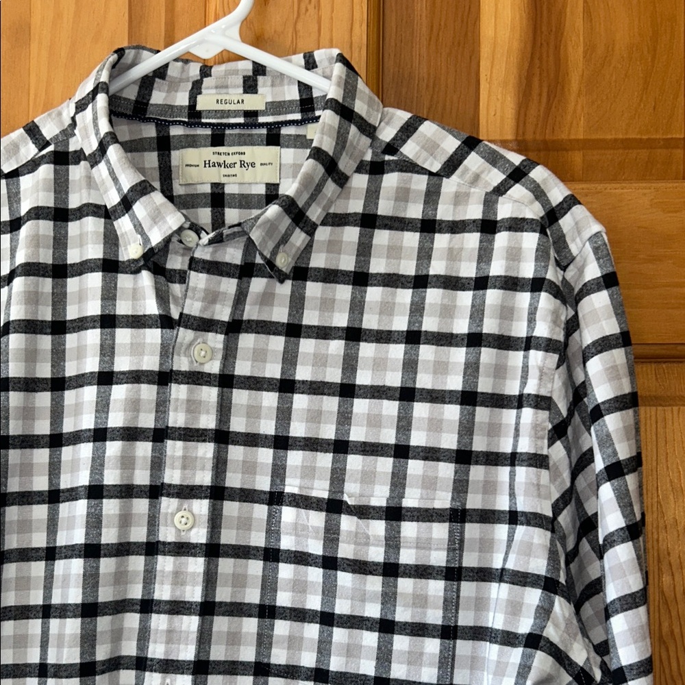Hawker Rye Men's Black and White Plaid Casual Shirt